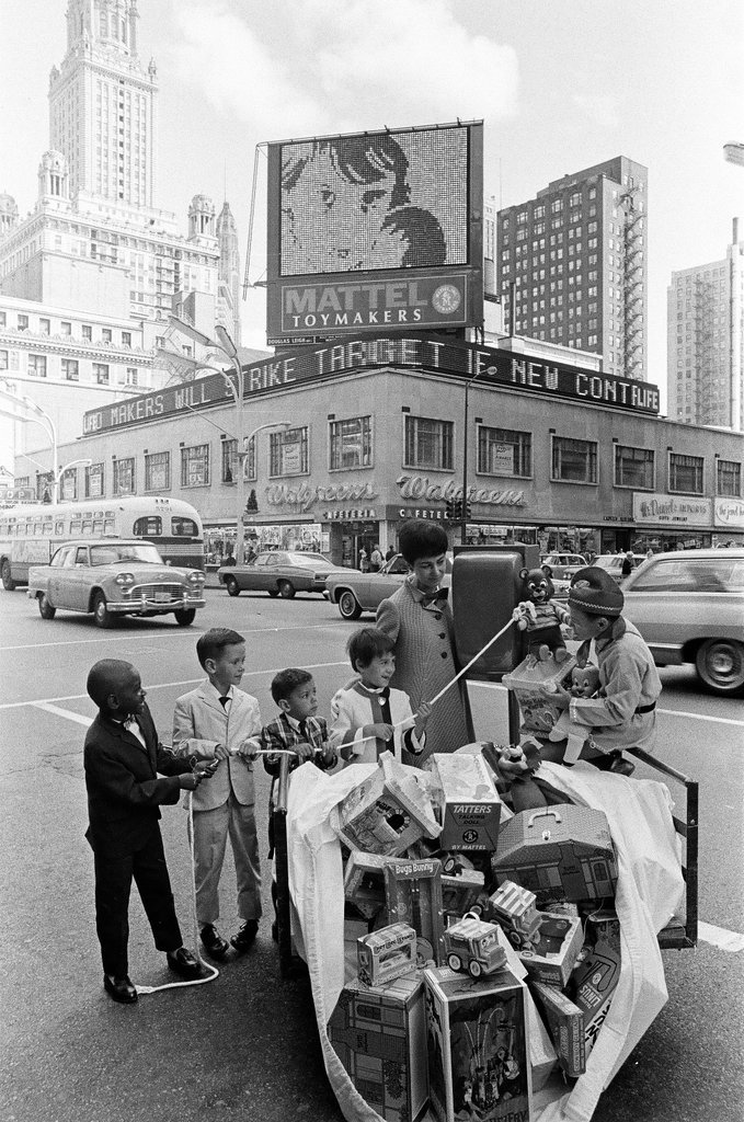 Crusade of Mercy billboard switch-on - Bob Langer for Chicago Sun-Times