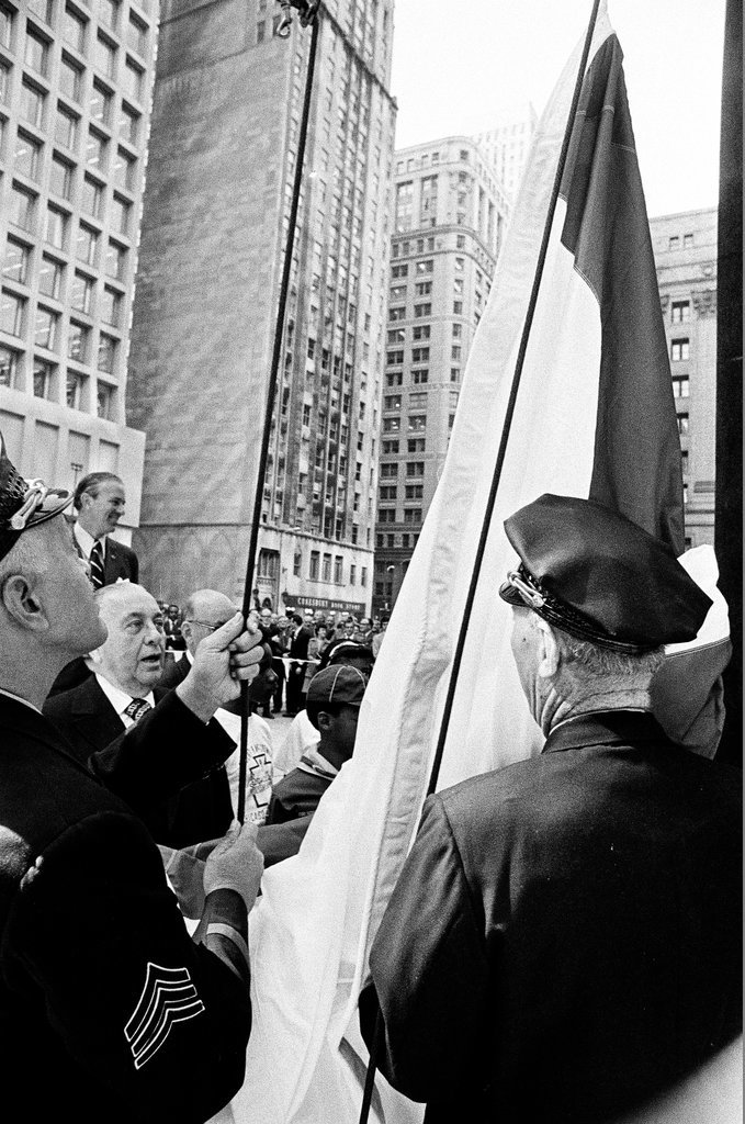 Crusade of Mercy flag-raising - John H. White for Chicago Sun-Times