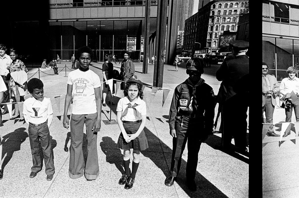 Crusade of Mercy flag-raising - John H. White for Chicago Sun-Times
