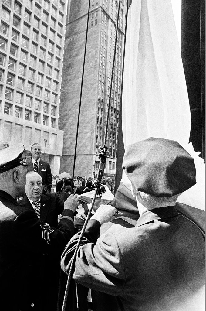 Crusade of Mercy flag-raising - John H. White for Chicago Sun-Times