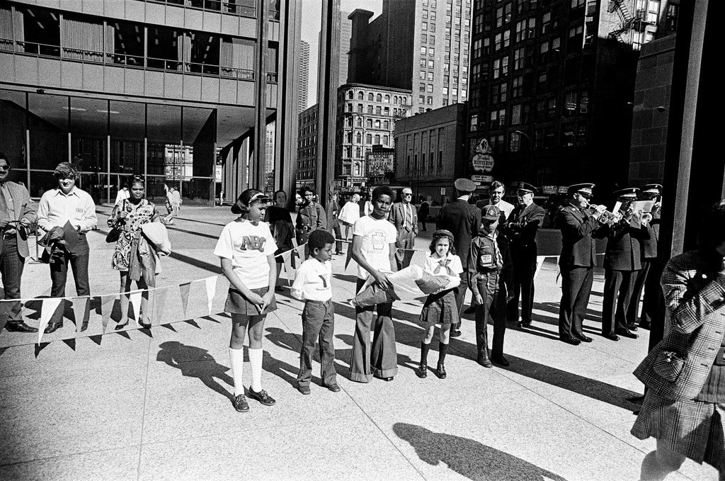 Crusade of Mercy flag-raising - John H. White for Chicago Sun-Times
