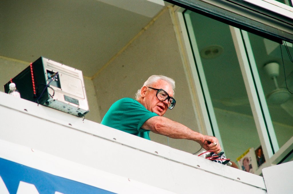 Harry Caray returns to Wrigley Field after illness - Pablo Martinez Monsivais for Chicago Sun-Times