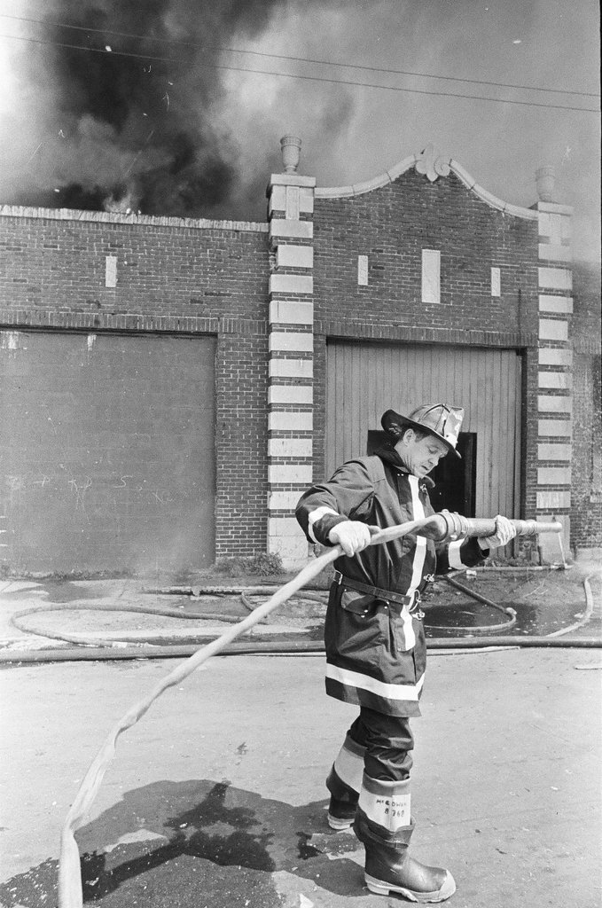 Firefighters fight a fire in Douglas - Jerry Tomaselli for Chicago Sun-Times