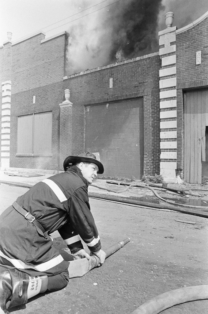 Firefighters fight a fire in Douglas - Jerry Tomaselli for Chicago Sun-Times