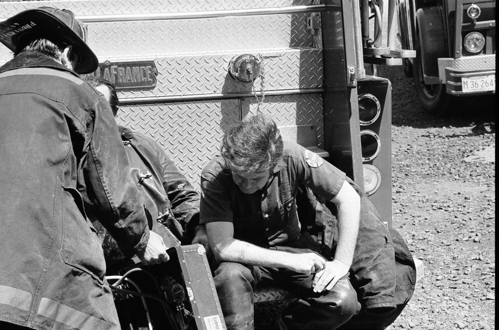 Firefighters treated for smoke inhalation - Jack Lenahan for Chicago Sun-Times
