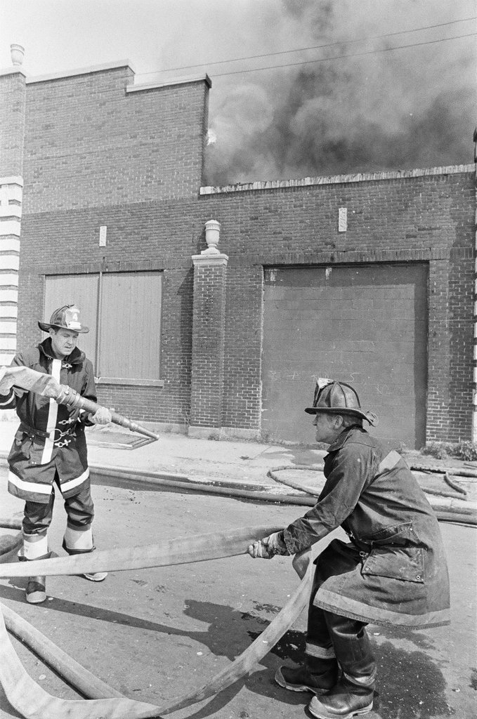 Firefighters fight a fire in Douglas - Jerry Tomaselli for Chicago Sun-Times