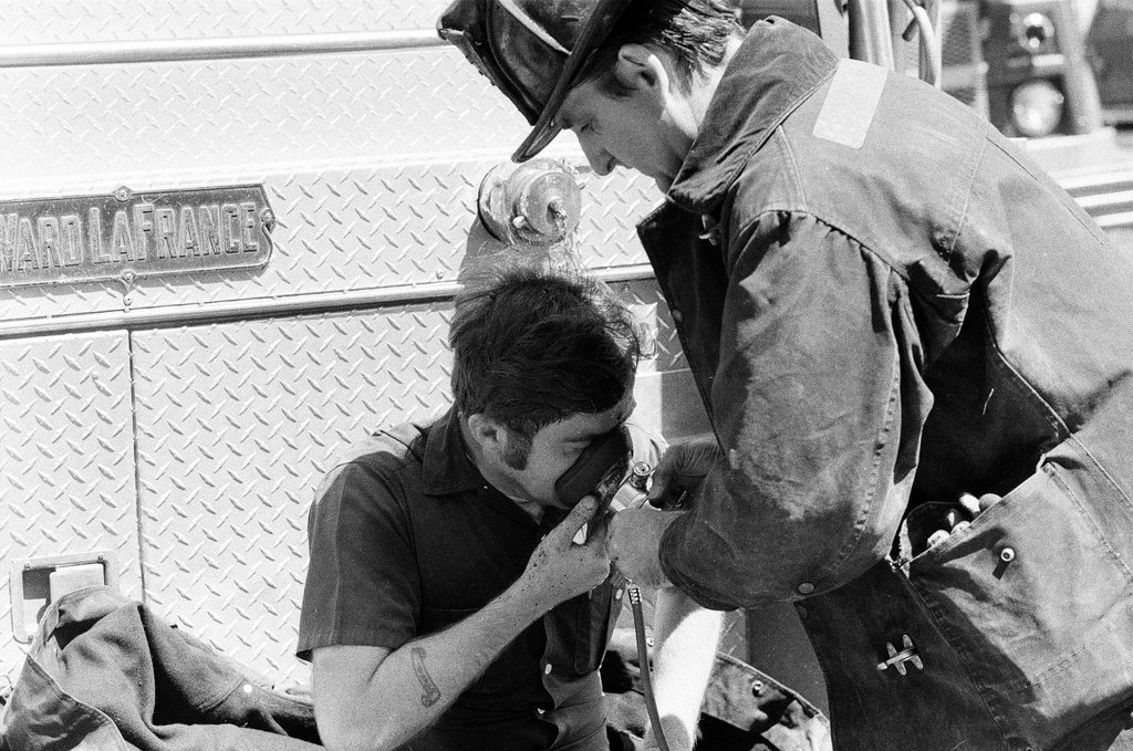 Firefighters treated for smoke inhalation - Jack Lenahan for Chicago Sun-Times