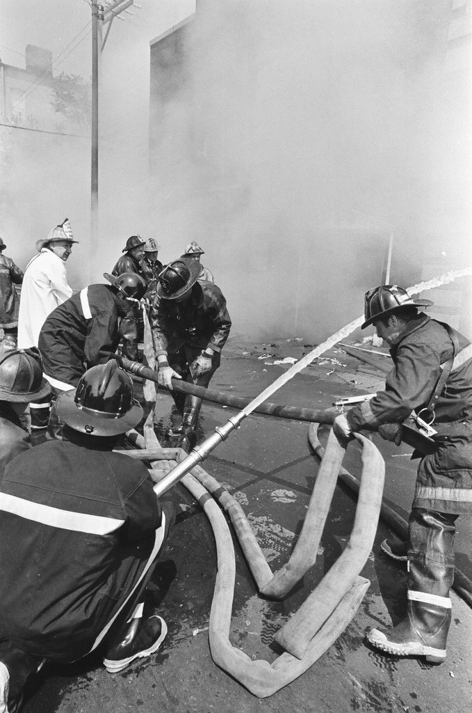 Firefighters fight a fire in Douglas - Jerry Tomaselli for Chicago Sun-Times