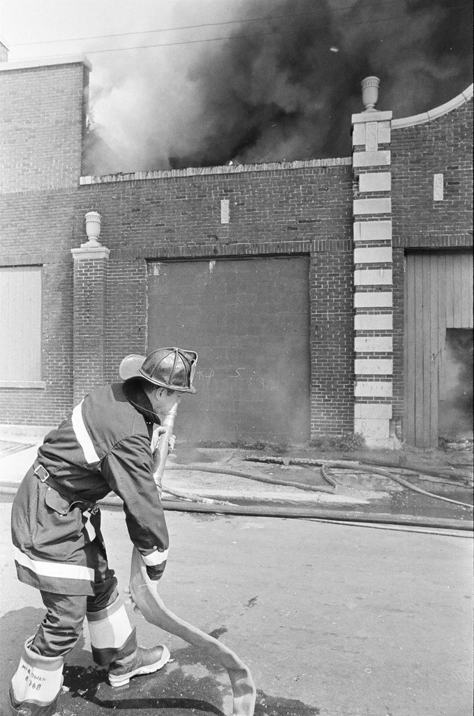 Firefighters fight a fire in Douglas - Jerry Tomaselli for Chicago Sun-Times