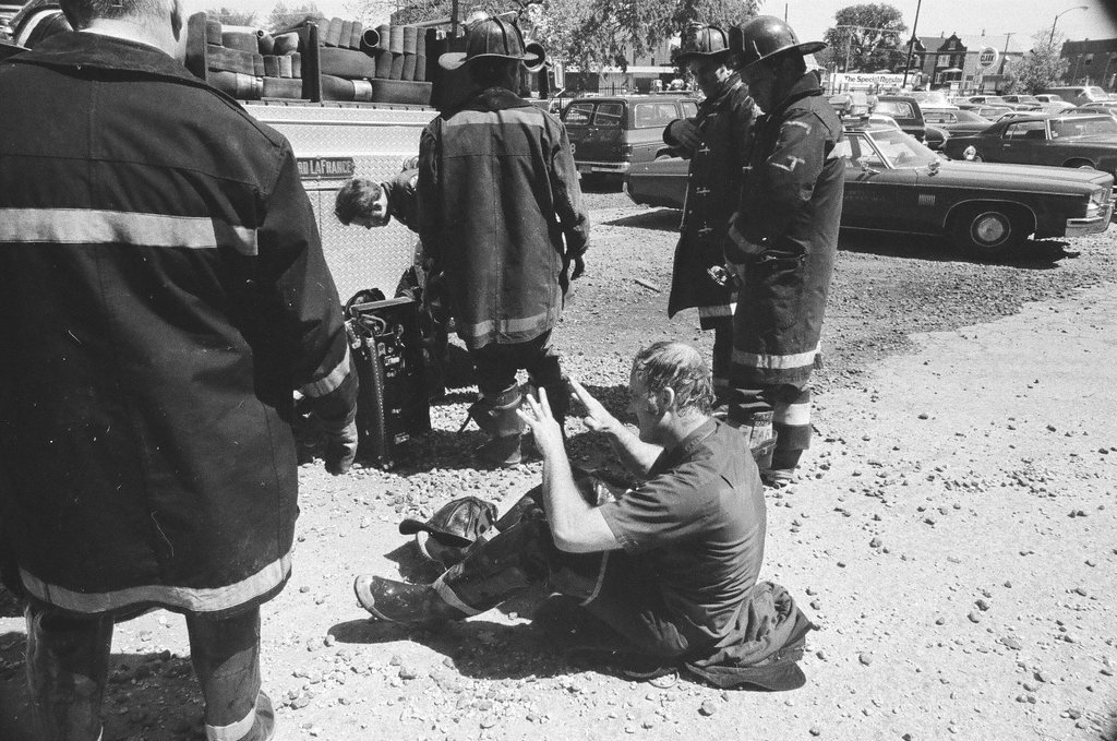 Firefighters treated for smoke inhalation - Jack Lenahan for Chicago Sun-Times