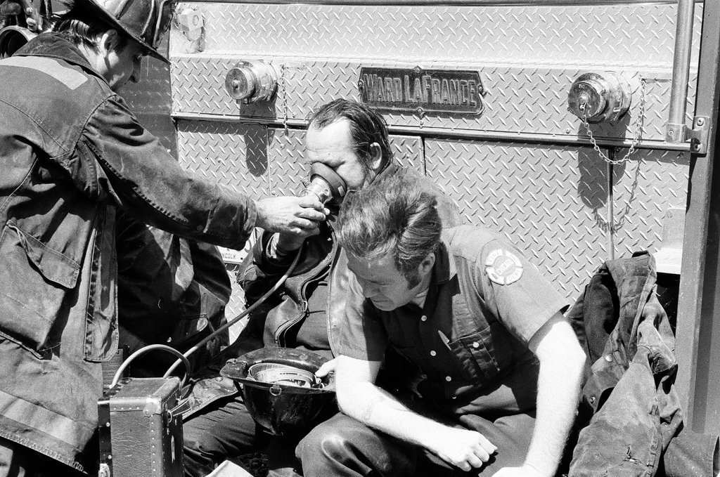 Firefighters treated for smoke inhalation - Jack Lenahan for Chicago Sun-Times