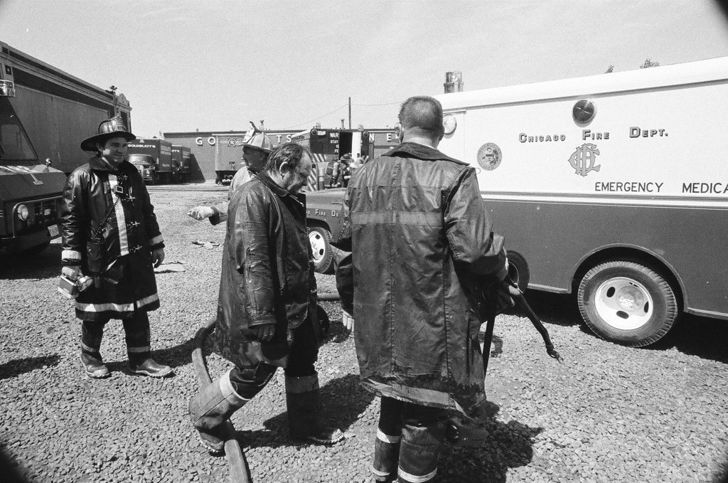 Firefighters treated for smoke inhalation - Jack Lenahan for Chicago Sun-Times