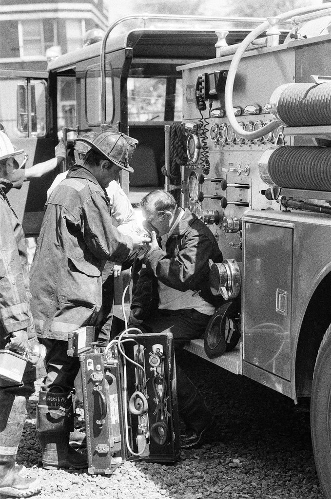 Firefighters treated for smoke inhalation - Jack Lenahan for Chicago Sun-Times