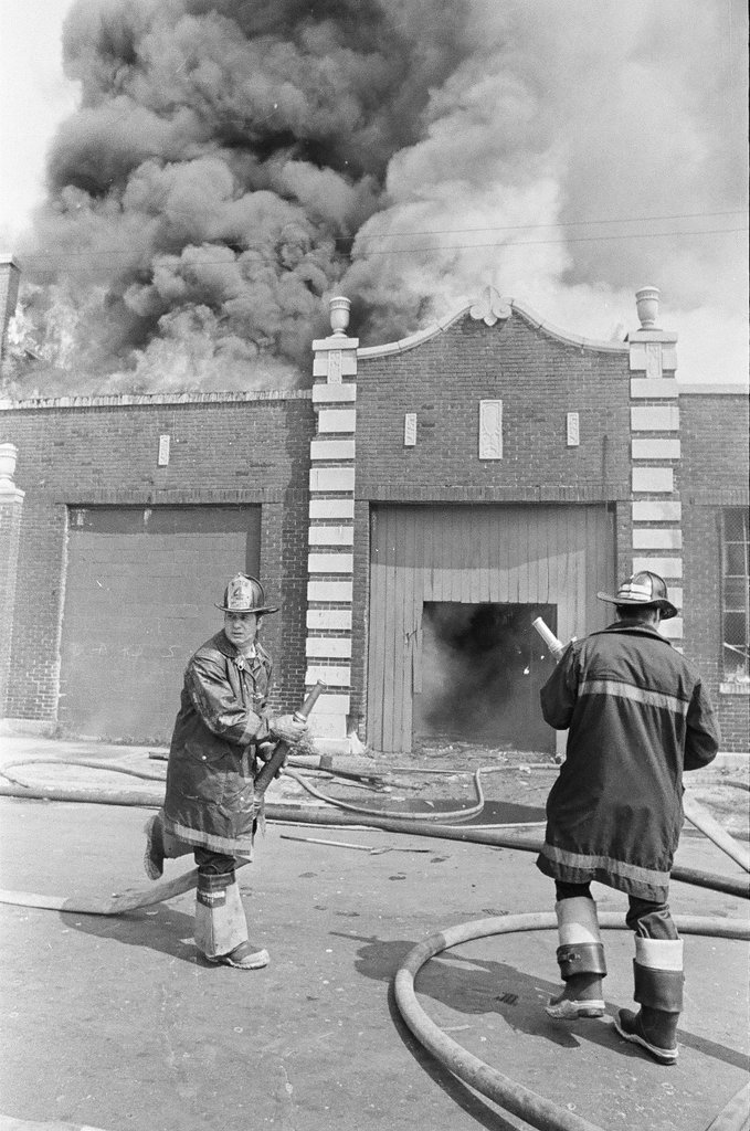 Firefighters fight a fire in Douglas - Jerry Tomaselli for Chicago Sun-Times