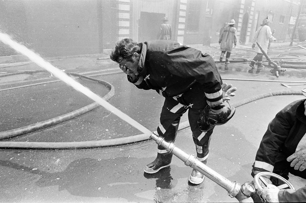 Firefighters fight a fire in Douglas - Jerry Tomaselli for Chicago Sun-Times