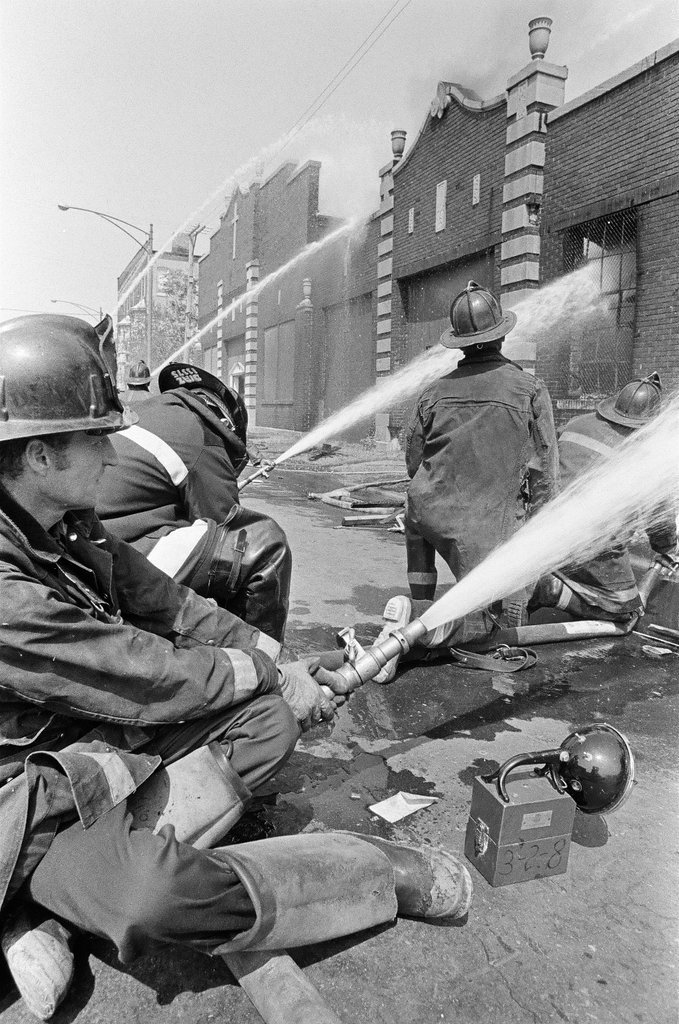 Firefighters fight a fire in Douglas - Jerry Tomaselli for Chicago Sun-Times