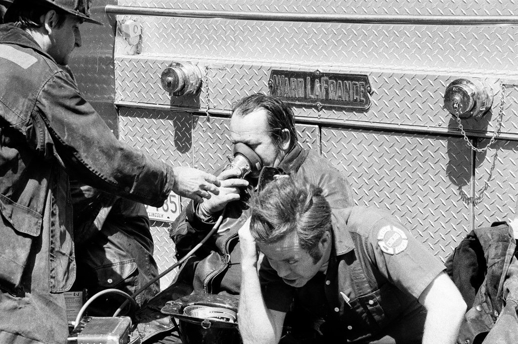Firefighters treated for smoke inhalation - Jack Lenahan for Chicago Sun-Times