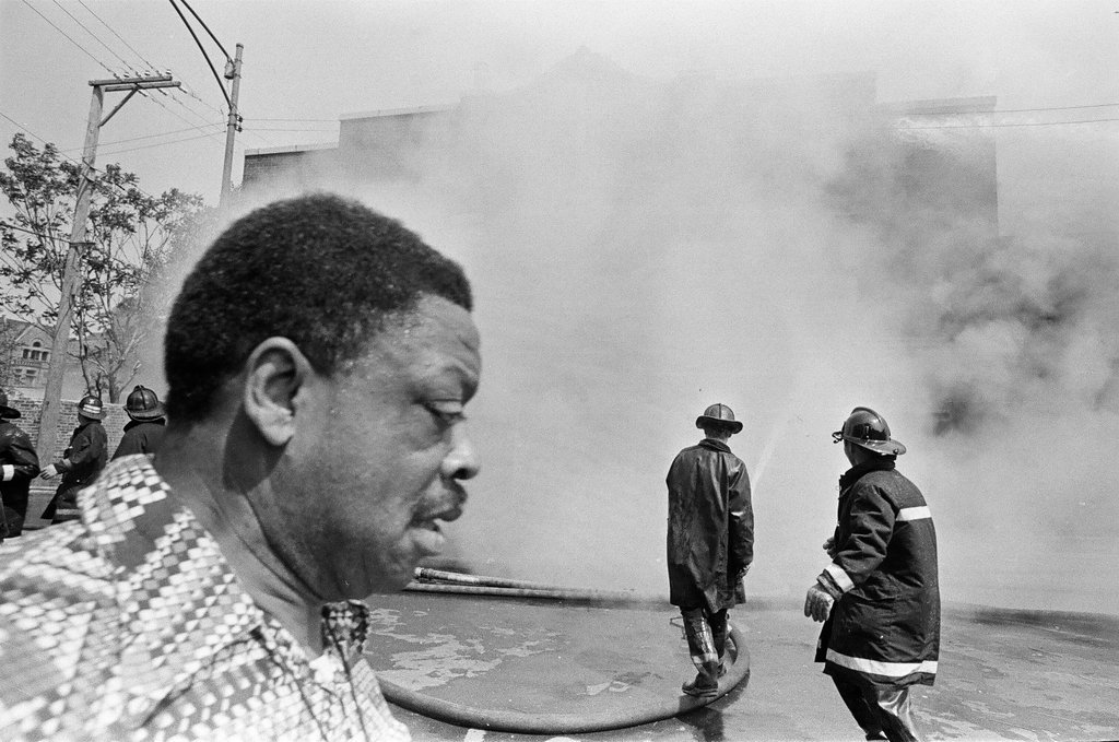 Firefighters fight a fire in Douglas - Jerry Tomaselli for Chicago Sun-Times
