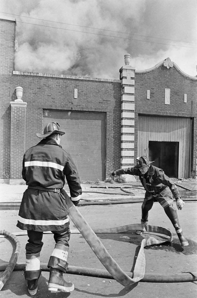 Firefighters fight a fire in Douglas - Jerry Tomaselli for Chicago Sun-Times
