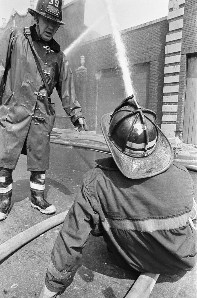 Firefighters fight a fire in Douglas - Jerry Tomaselli for Chicago Sun-Times