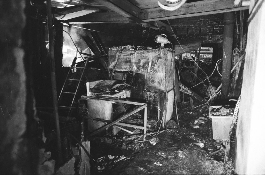Firefighters assess fire damage in South Shore - Duane Hall for Chicago Sun-Times