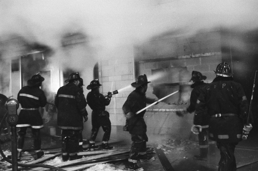 Firefighters put out fire at Le Pub restaurant - Bob (Robert) Black for Chicago Sun-Times