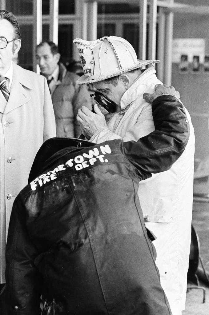 Firefighters at Carson Pirie Scott in Evergreen Park - Kevin Horan for Chicago Sun-Times