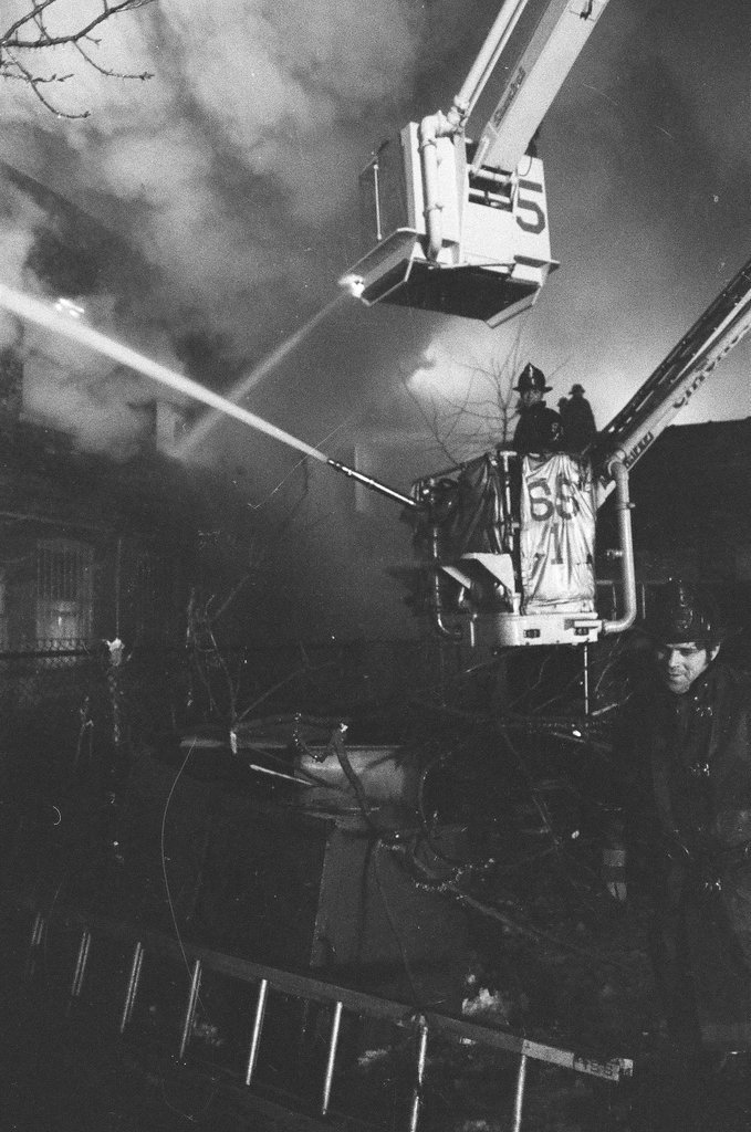 Firefighters putting out fire in Douglas - Randy B. Leffingwell for Chicago Sun-Times