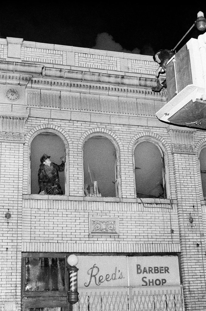 Firefighters putting out fire in Douglas - Randy B. Leffingwell for Chicago Sun-Times