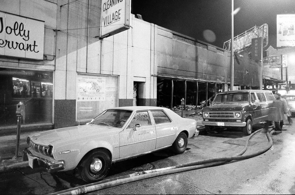 Firefighters assess fire damage in South Shore - Duane Hall for Chicago Sun-Times