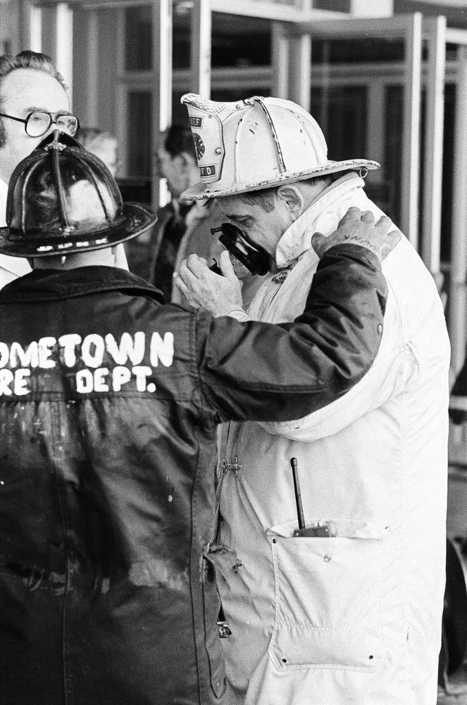 Firefighters at Carson Pirie Scott in Evergreen Park - Kevin Horan for Chicago Sun-Times