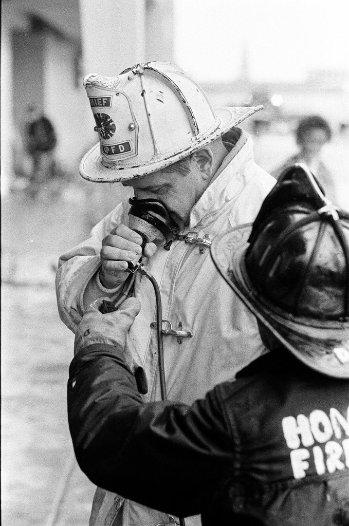 Firefighters at Carson Pirie Scott in Evergreen Park - Kevin Horan for Chicago Sun-Times