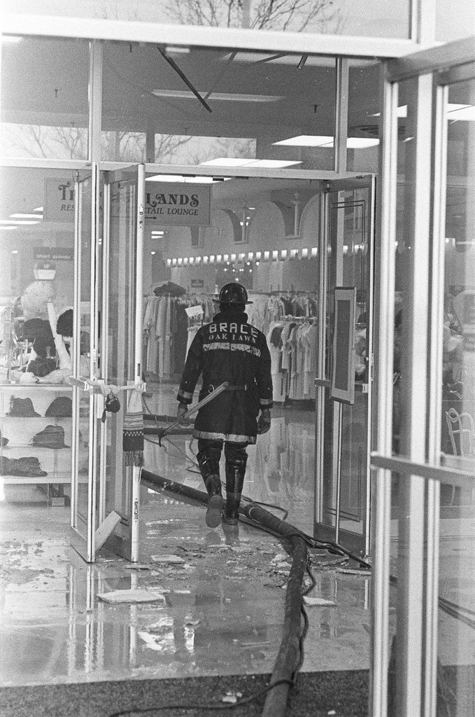 Firefighters at Carson Pirie Scott in Evergreen Park - Kevin Horan for Chicago Sun-Times