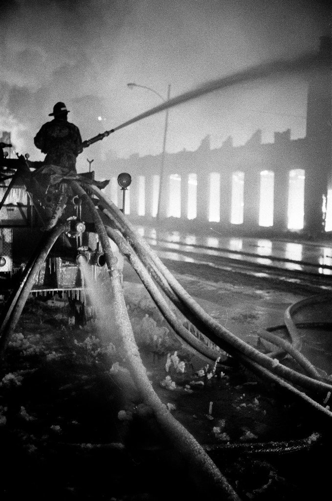 Firefighters at a Near West Side fire - Don Bierman for Chicago Sun-Times