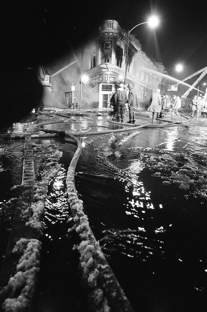 Firefighters battle 3rd alarm fire in Kenwood - Bob (Robert) Black for Chicago Sun-Times