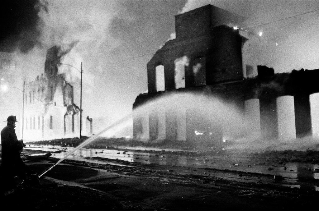 Firefighters at a Near West Side fire - Don Bierman for Chicago Sun-Times