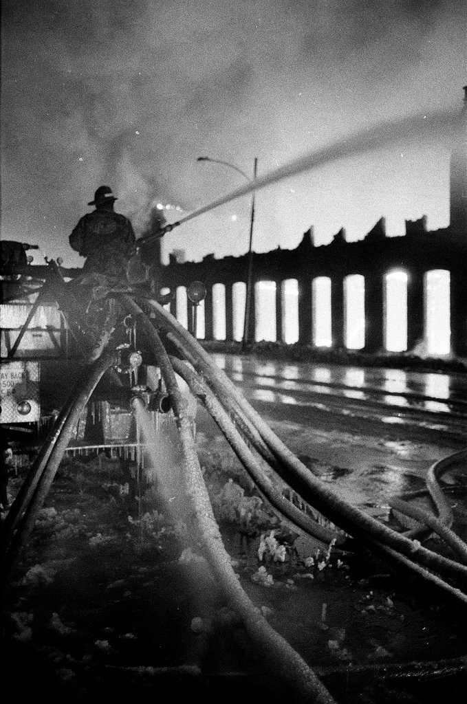 Firefighters at a Near West Side fire - Don Bierman for Chicago Sun-Times