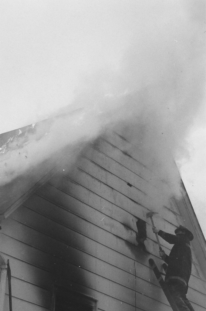 Firefighters battle frame house fire - Gene Pesek for Chicago Sun-Times