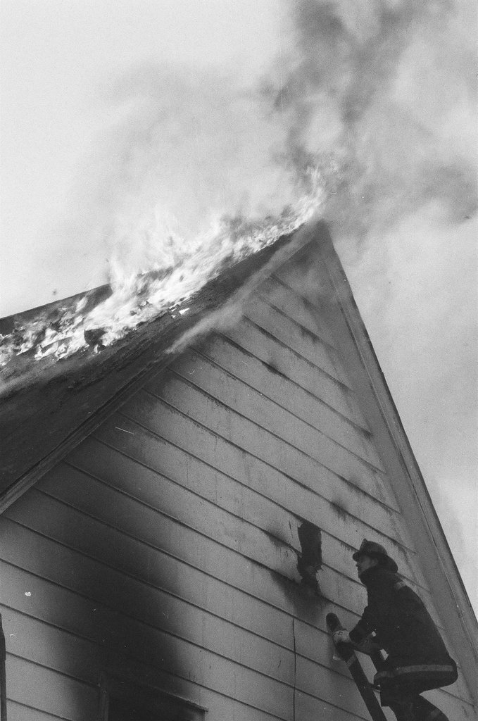 Firefighters battle frame house fire - Gene Pesek for Chicago Sun-Times
