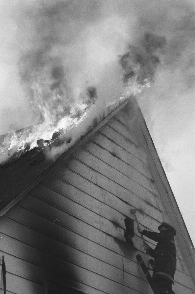 Firefighters battle frame house fire - Gene Pesek for Chicago Sun-Times