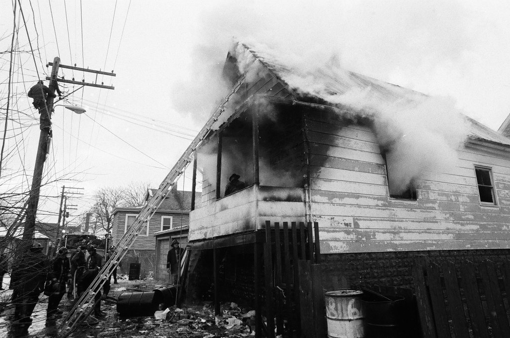 Firefighters battle frame house fire - Gene Pesek for Chicago Sun-Times
