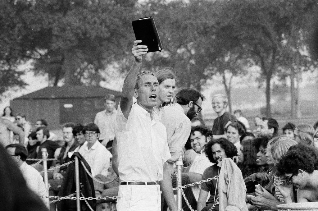 Speaker and band in Grant Park on convention anniversary - Howard D. Simmons for Chicago Sun-Times