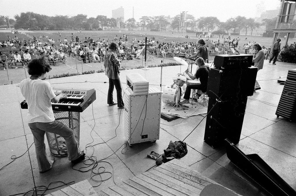 Speaker and band in Grant Park on convention anniversary - Howard D. Simmons for Chicago Sun-Times