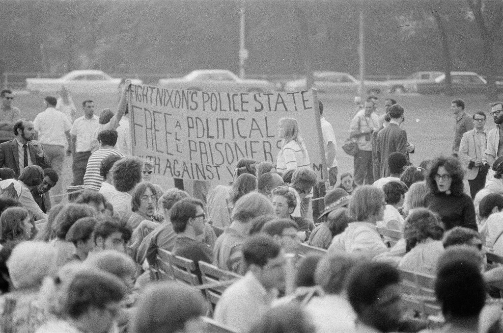 Speaker and band in Grant Park on convention anniversary - Howard D. Simmons for Chicago Sun-Times