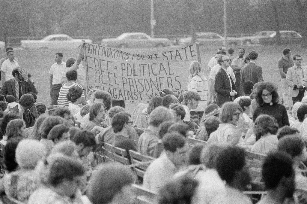 Speaker and band in Grant Park on convention anniversary - Howard D. Simmons for Chicago Sun-Times