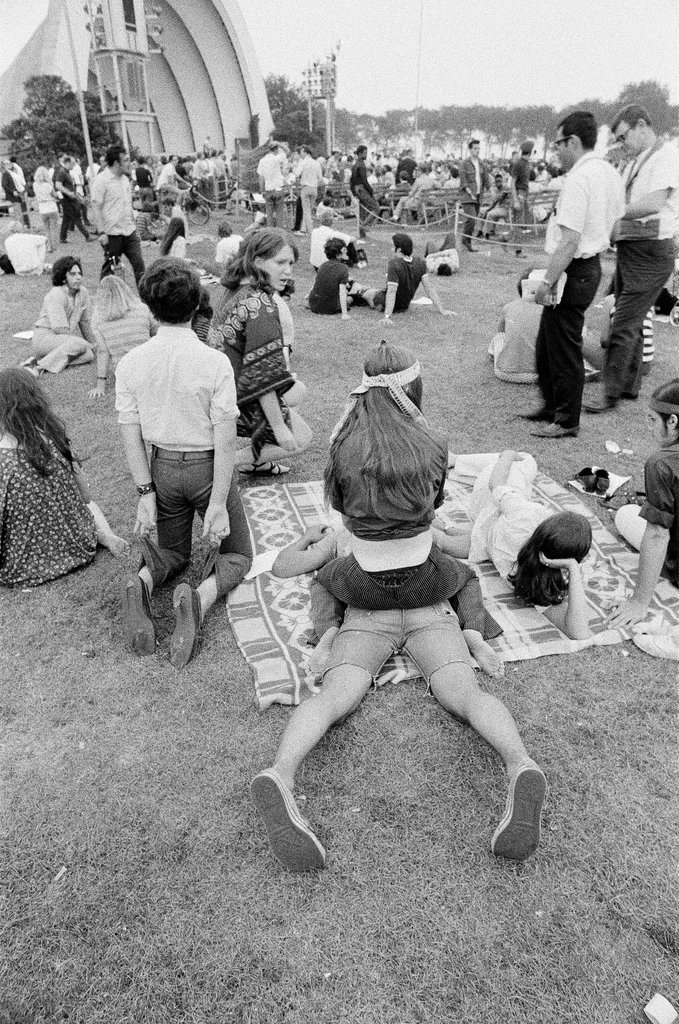 Speaker and band in Grant Park on convention anniversary - Howard D. Simmons for Chicago Sun-Times