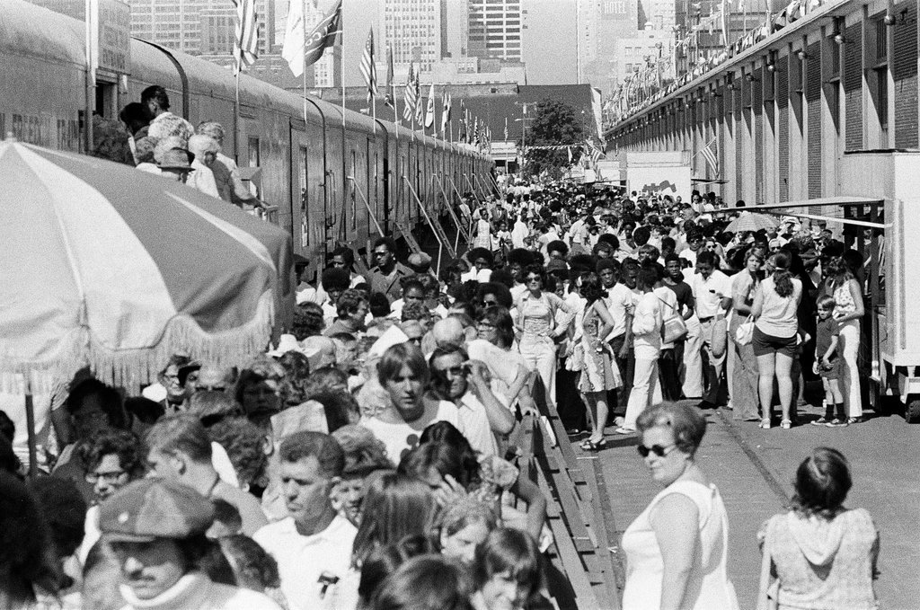 People tour the Freedom Train at Navy Pier - John Tweedle for Chicago Sun-Times