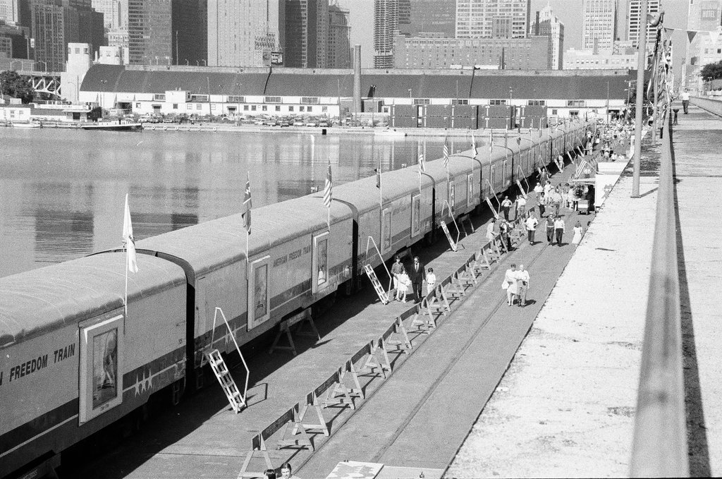 People tour the Freedom Train at Navy Pier - Henry Herr Gill for Chicago Sun-Times