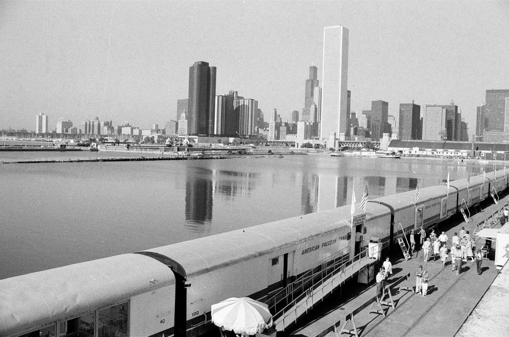 People tour the Freedom Train at Navy Pier - Henry Herr Gill for Chicago Sun-Times