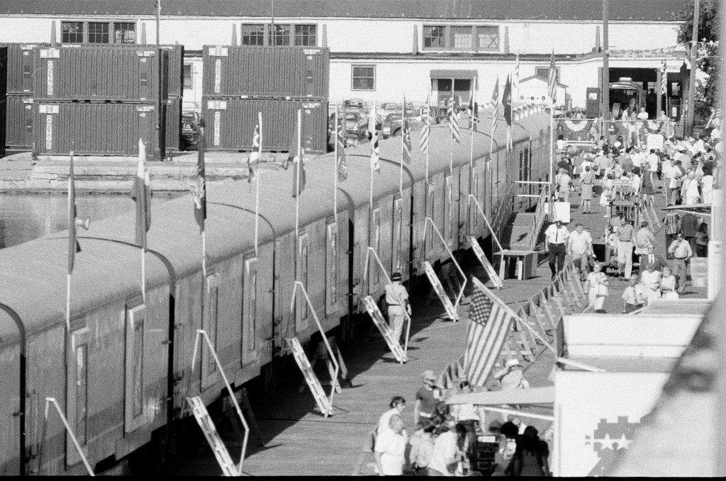 People tour the Freedom Train at Navy Pier - Henry Herr Gill for Chicago Sun-Times